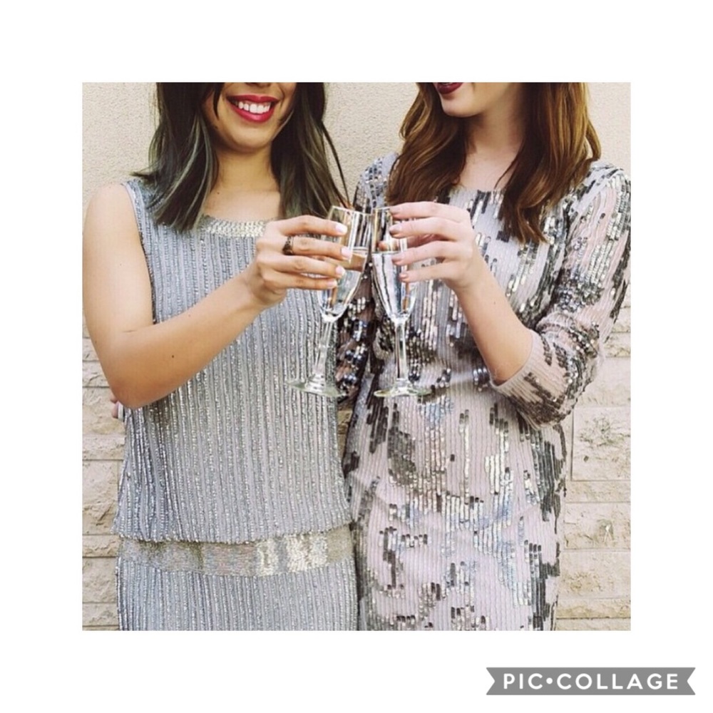 Adrianna Papell fully beaded low back dressy dress - Picture 4 of 16